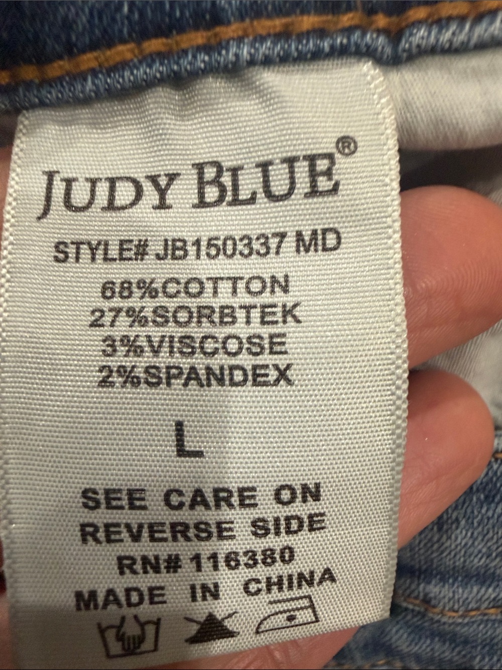 Judy Blue High Rise Sorbtek Denim Shorts Size Large Blue Medium Wash Stretch - Picture 4 of 13